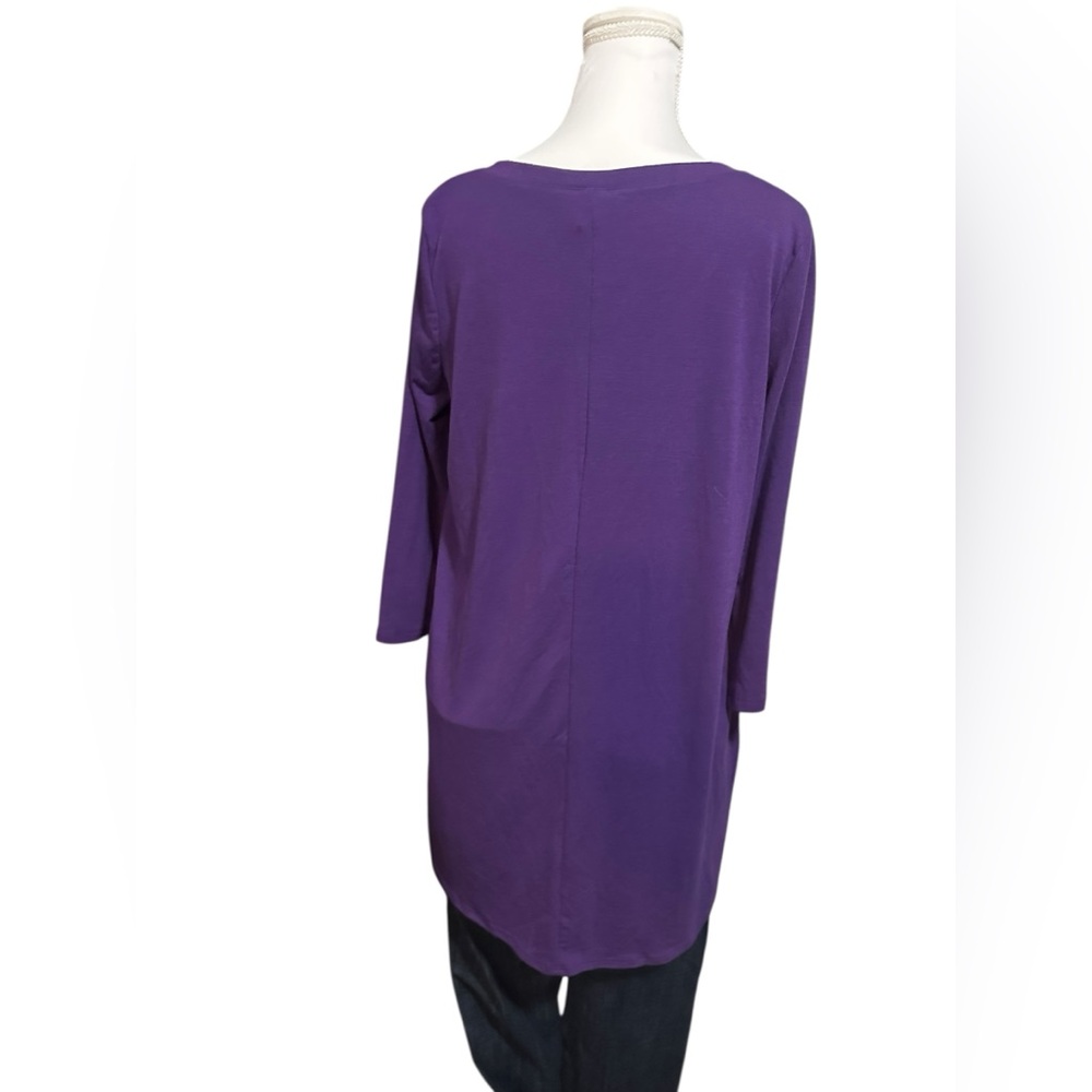 Zenana Outfitters Deep Purple V-Neck Tunic size medium - Picture 3 of 6